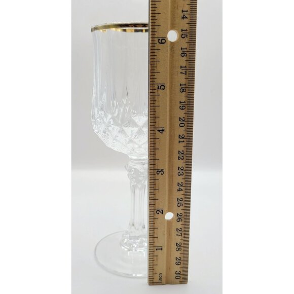 Cristal d'Arques Durand LONGCHAMP Gold Rim Wine Glasses 6.5" Tall - Set of 4 - Picture 11 of 12